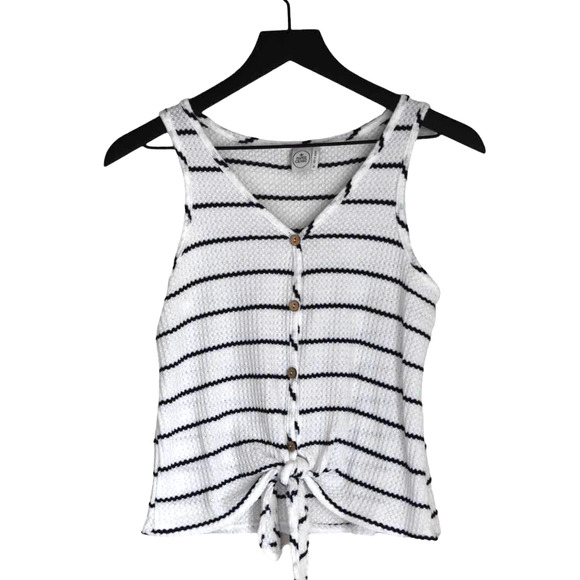 Paper Crane Tops - ⭐️ Paper Crane Blue/White Striped Button Tie Tank Size XS